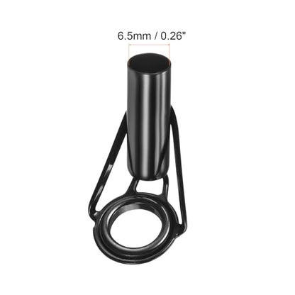 PATIKIL Tube Dia Fishing Rod Tips Repair Kit, Stainless Steel Black Guide Ring for Fishing - size: 6.5mm