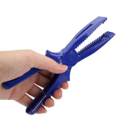 2 Pcs Fishing Pliers 8.1 Inch – ABS Fish Grip Clamp with Ergonomic Handle and Lanyard for Saltwater and Freshwater Fishing, Lightweight Portable Tackle Tool - color: Blue