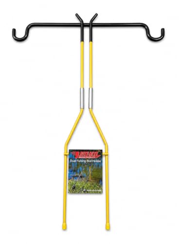 RITE-HITE Bank Fishing Dual-Rod Holder - Holds Two Fishing Rods and Reels at The Optimum Angle. Great for Bank Fishing on Lakes and Streams
