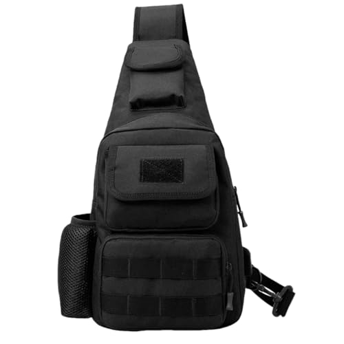 Waterproof Fly Fishing Sling Pack, Waterproof Fishing Tackle Bag Backpack Oxford Cloth Chest Shoulder (Black) - color: Black