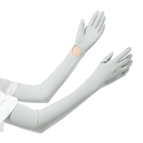 GLEDLOVES Driving Gloves Women, Cycling Gloves, Sun Women UV Protection, | Driving Arm Protection for Sleeves Golf Fishing - color: Grey