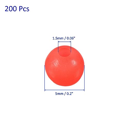 M METERXITY Glow Fishing Beads - Plastic Luminous Round Bait Egg Lure Rigs Apply to Outdoor Tackle Tool - color: Red, size: 5mm