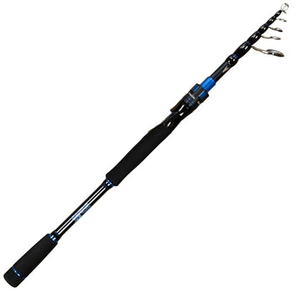 Reaction Tackle Telescopic Spinning Rod Series– Carbon Travel Fishing Rod – Collapsible Rod for Freshwater and Saltwater - size: Medium/Light (90")