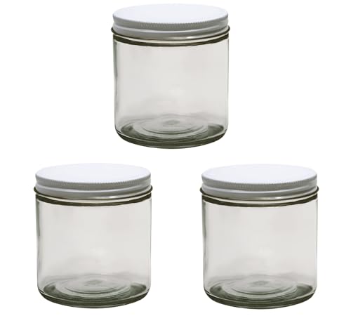 3-16 oz. Glass Bait Jars With Metal Lids 3 Pack