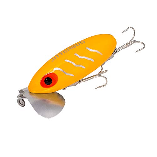 Arbogast Jitterbug Topwater Bass Fishing Lure - Excellent for Night Fishing - color: Yellow, size: 2 1/2" 3/8 oz