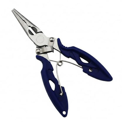 Stainless Steel Fishing Pliers with Line Cutter, 6.5 Inch Multi-Tool for Hook Removal and Lure Retrieval, Blue