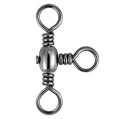 Dr.Fish 30 Pack Fishing 3 Way Swivels, 35-175LB, Three Way Barrel Swivels Fishing Tackle Catfish Rig - size: #8-44LB