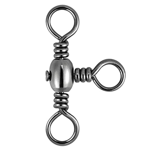 Dr.Fish 30 Pack Fishing 3 Way Swivels, 35-175LB, Three Way Barrel Swivels Fishing Tackle Catfish Rig - size: #3-75LB