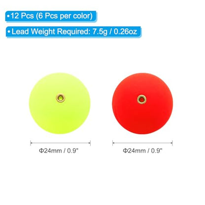 PATIKIL Fishing Bobber, Slip Foam Floats Buoy Rig Stoppers for Crappie Trout Bass Fishing - color: Red,Yellow, size: 0.9 Inch