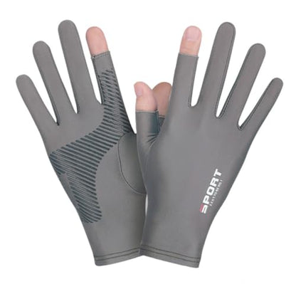 SUJAYU UV Protection Gloves - Driving, Sailing, Kayak & Paddling Gloves with Sun Protection for Men & Women - color: Grey, size: Large