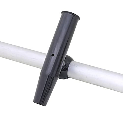 T-Top Rod Holder Aluminum Single clamp on fit 2.5",2.375",2.25",2" inch Horizontal or Vertical Fishing Boat Tower/Leaning Post/Rail Raider - color: Black