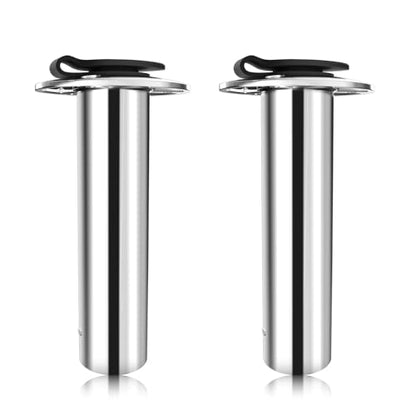 Fishing Rod Holder 2 Pack, 316 Stainless Steel 15/30/90 Degree Rod Holders for Fishing Boat, Flush Mount with Cap, Heavy Duty