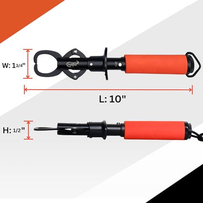 Catfish Pro Tournament Series Stainless Steel Fish Lip Gripper with Scale | One-Handed Operation | Rotating Head, Cushioned Handle, & Adjustable Lanyard for Easy, Precise, and Comfortable Fishing