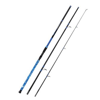 Fiblink Surf Rod,Portable Travel Fishing Rod,Spinning Rod with Blue Camouflage Handle,2Piece/3Piece/4Piece Carbon Fiber Fishing Rod (9ft/10ft/12ft/14ft) - style: 14' - Heavy - 20-40lb - 3pc