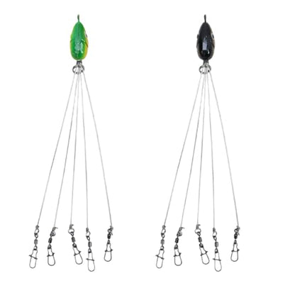 Dnyta 5 Arms Umbrella Rig kit Alabama Rig Fishing Lure Bait Rigs, 2 Pcs | Multi‑Arm Fishing Bait Rigs for Striper Bass Fishing Trout Perch Walleye Freshwater/ Saltwater Boat Trolling - color: 2 Classic Colors