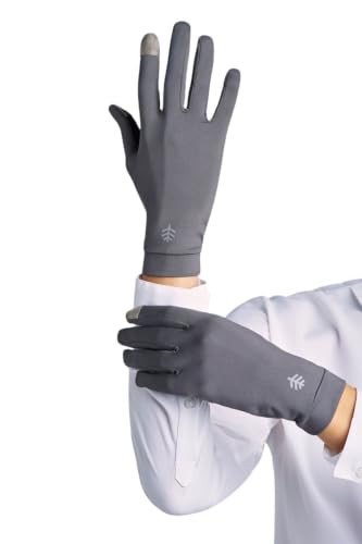Coolibar Full Finger UV Sun Gloves - UPF 50+ Sun Protection - Gannett - color: Charcoal, size: X-Small