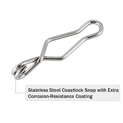 Dr.Fish 20 Pack Speed Clips Stainless Steel Fishing Clips Quick Change Lure Clips Fishing Snaps Freshwater Crankbait Snaps - size: 22LB-0.6"