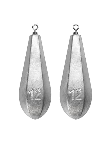 BLUEWING Swivel Bank Sinkers Fishing Weights with Swivel Bottom Bullet Sinkers for Freshwater and Saltwater, 1/8oz to 16oz - size: #11 12oz, 2pcs
