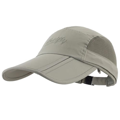 Connectyle Men's Foldable Baseball Sun Cap with Removable Face Mask Neck Flap Cover UPF 50+ Sun Protection Fishing Hiking Hat - color: Army Green