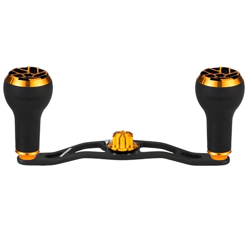 Non-Slip Power Handle 3.94'' (100 mm) Compatible for Shimano SLX Tranx, Daiwa Tatula Zillion, Abu Garcia Revo, 13 Fishing Baitcasting Reels - color: Black Gold TPE, size: 7x4 mm
