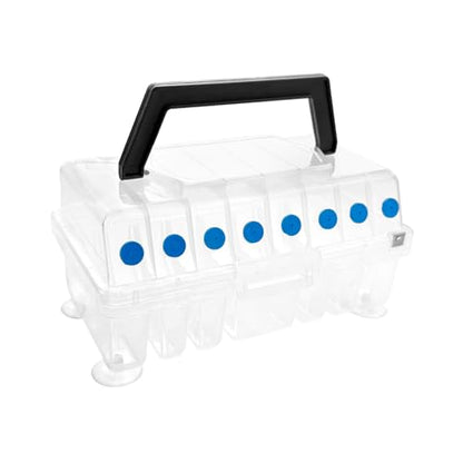 Aventik Clear Fishing Line Organizer Built-in Cutter & Silicone Holes 6C/8C Clear Tangle Free Spool Storage Box for Fishing Line Management - color: 8 Compartments