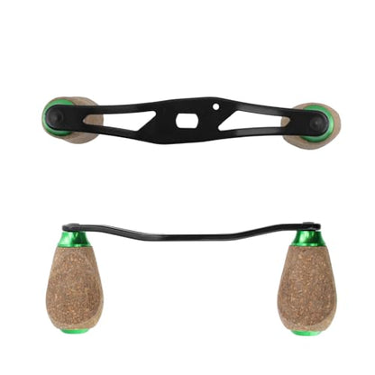 Fishing Reel Handle Replacement Parts Green Fishing Baitcasting Reel Handle Rocker Arm Girp Fishing Rod Spinning Reel Grip with Wood Knob - color: Green