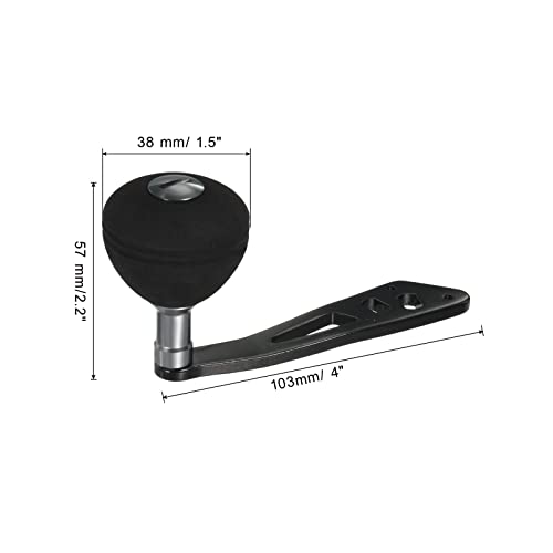 PATIKIL Baitcasting Power Handle, Metal Fishing Reel Handle EVA Knob Grip Replacement Parts for Rocker Arm Accessories - color: Black