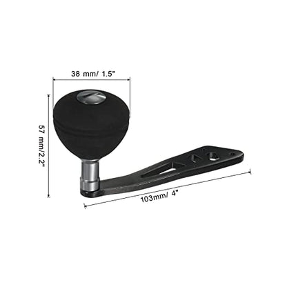 PATIKIL Baitcasting Power Handle, Metal Fishing Reel Handle EVA Knob Grip Replacement Parts for Rocker Arm Accessories - color: Black