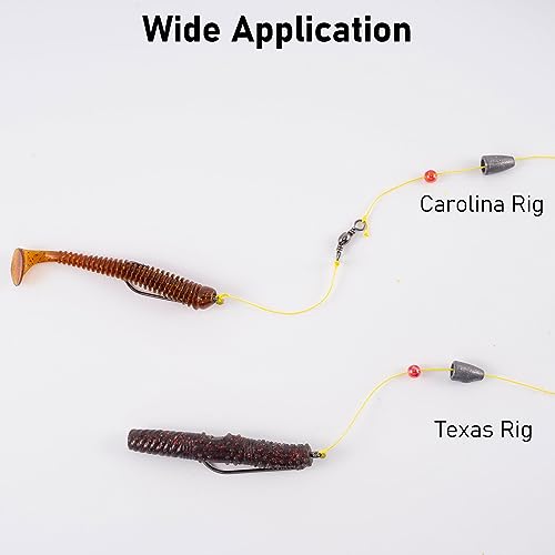 Dr.Fish 100 Pack Round Bend Worm Hooks, Freshwater Bass Fishing EWG Hooks, Carolina Rig/Texas Rig - size: #4-100Pack