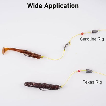 Dr.Fish 100 Pack Round Bend Worm Hooks, Freshwater Bass Fishing EWG Hooks, Carolina Rig/Texas Rig - size: #5/0-100Pack
