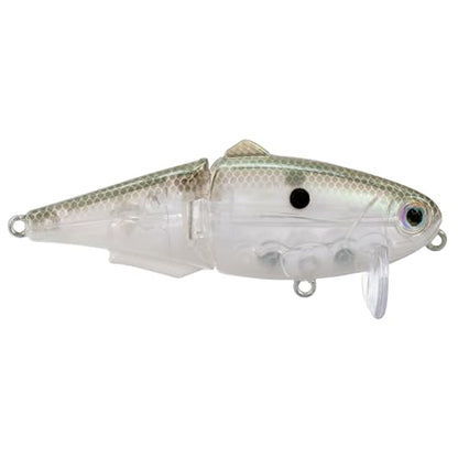 Strike King (HCWS2-568) Wake Shad Fishing Lure, Single Jointed Swimming Topwater Wakebait, 1-Ounce, Size 2 Treble Hooks, Green Gizzard Shad