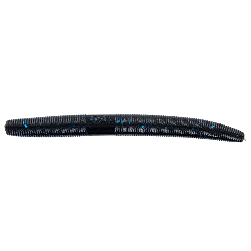 Yamamoto Senko Soft Plastic Worm Easy to Use Bass Fishing Stick Bait Lures - color: BLACK W/ LARGE BLUE FLAKE, size: 4 Inch