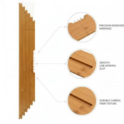 Anglers Carbon Fiber Fishing Line Ruler Board for Precise Knot Tying and Line Management, Portable Measuring Station - size: 17.72 x 3.35 x 1.57 in
