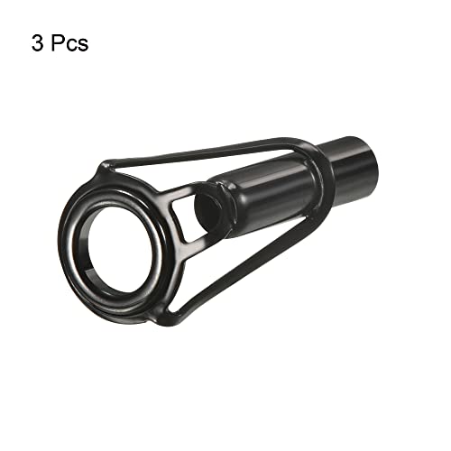 PATIKIL Tube Dia Fishing Rod Tips Repair Kit, Stainless Steel Black Guide Ring for Fishing - size: 4.8mm