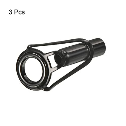 PATIKIL Tube Dia Fishing Rod Tips Repair Kit, Stainless Steel Black Guide Ring for Fishing - size: 4.8mm