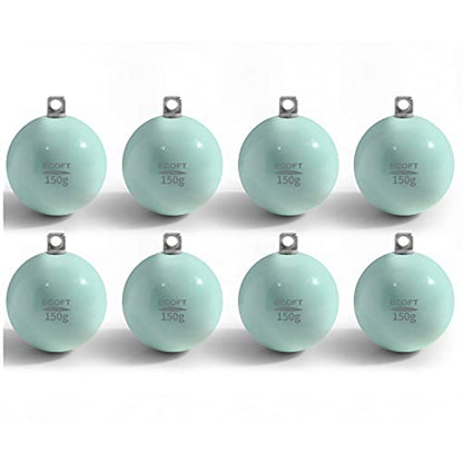 Lead Free Fishing Weights Sinkers 20g-200g Coated Egg Sinkers Cannonball Weights Assorted Sizes Bag and Fishing Weights Assortment Box Non-Lead Fishing Weights Saltwater Freshwater - style: 150g(5.29oz)-8pcs