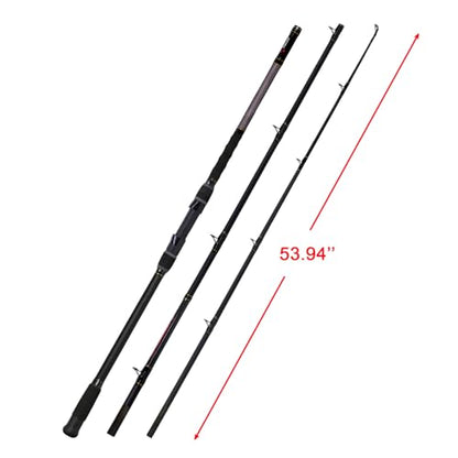 Fiblink Surf Fishing Rod 2 Piece/3 Piece/4 Piece Portable Travel Casting Rod Saltwater Surf Rod (9'/10'/12'/13') - style: Cast-13'-3pc