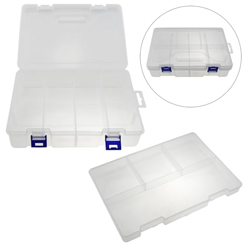 9x6x2.3inch PP Plastic Divided Storage Container Transparent Fishing Gear Box Organiser Waterproof Compartment Organiser DIY Craft Organiser