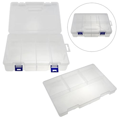 9x6x2.3inch PP Plastic Divided Storage Container Transparent Fishing Gear Box Organiser Waterproof Compartment Organiser DIY Craft Organiser