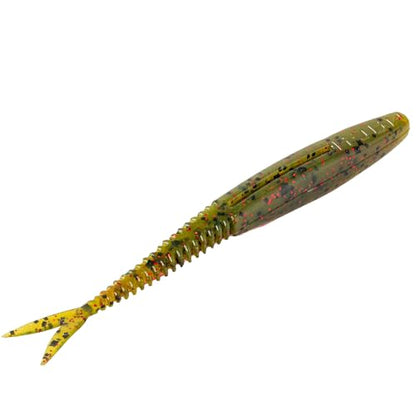 Strike King Mach Skooler Fishing Lure, Soft Plastic Jerkbait, Heavily Salted, Sleek Design, Erratic Action - color: Watermelon Red Flake, size: 5"