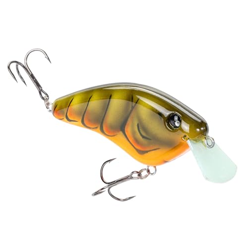 Strike King Hardliner Fishing Lure, Flat Sided Crankbait, Circuit Board Lip, Extra Tight Wobble, Size 4 Treble Hooks - color: Green Gourd
