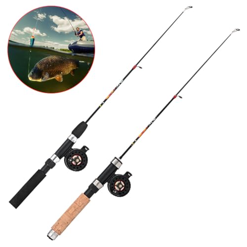 1 Set Fishing Rod With Fishing Reel Short Portable Winter Outdoor Ice