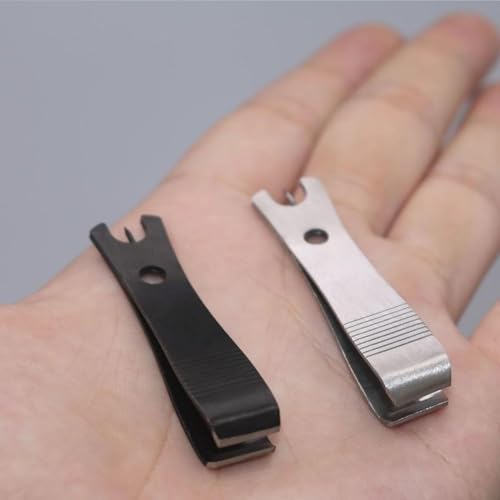 2 Pcs Fishing Line Cutter Nipper with Hook Eye Cleaner Pin Stainless Steel Line Scissors Cutting Tool Fishing Line Cutter Nipper with Hook Eye Cleaner Pin Multi Functional Accessories（Silver+Black）