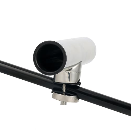 Amarine Made Rod Holders, Stainless Clamp on Fishing Rod Holder with Rubber Padding for Rails 7/8" to 1" (4-Pack)