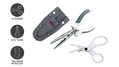 Smith’s Lawaia 51255 Pliers - Scissors Fishing Combo - Pliers - Scissors - Sheath - Removable Belt Clip - Durable Stainless Steel - Fishing Tool Kit - Gift