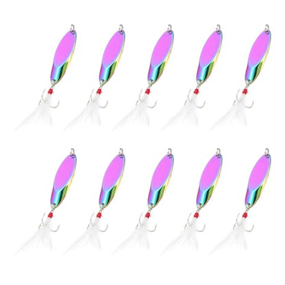 PATIKIL Fishing Spoons, Fishing Lures Casting Spoon Treble Hooks Jigs Hard Metal Spinner Baits - color: Multicolor, size: 1/2 oz