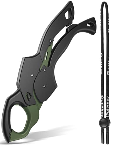 Fish Gripper 9.2",Fish Grabber Tool with Lanyard,Fish Holder for Saltwater - color: green
