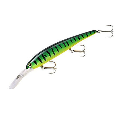 BANDIT LURES Walleye Deep Minnow Jerkbait Fishing Lure, Fishing Accessories, Dives ro 27-feet Deep, 4 3/4', 5/8 oz, Fire Tiger, (BDTWBD220)