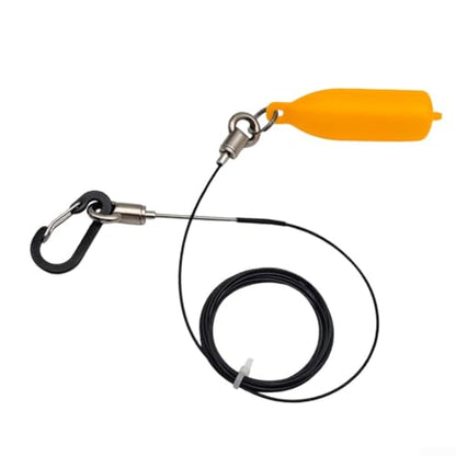 Portable Fish Tether For Live Fish Storage: Coated Stainless Steel Cable, Quick-Release Carabiner Clip, Orange PVC Foam Floats – 2M To 6M