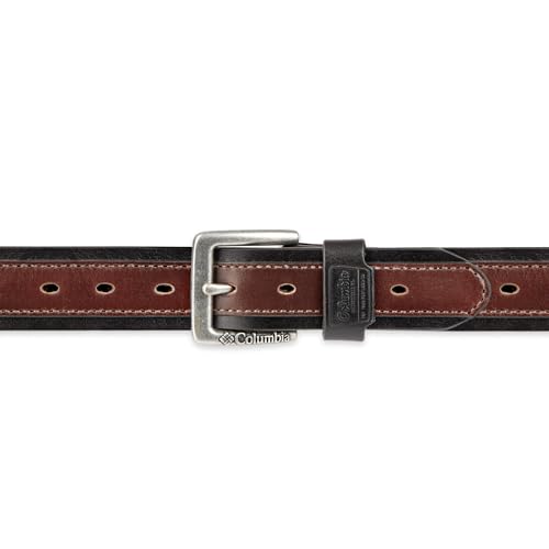 Columbia Men's Leather Casual Belt Tan & Brown Classic Style for Everyday Wear - color: Tan Overlay, size: Large (38-40)